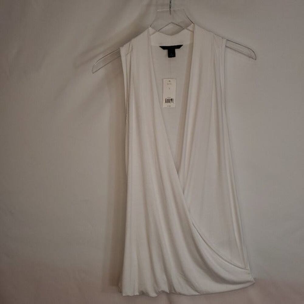 Banana Republic White Draped Tank Racerback Top NWT Size S - Picture 10 of 16